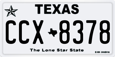 TX license plate CCX8378