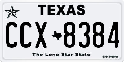 TX license plate CCX8384