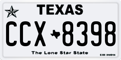TX license plate CCX8398
