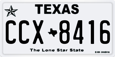 TX license plate CCX8416