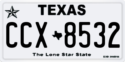 TX license plate CCX8532
