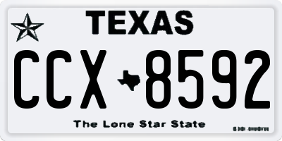 TX license plate CCX8592