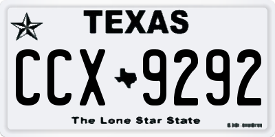TX license plate CCX9292