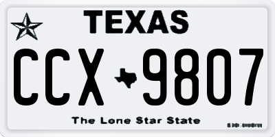 TX license plate CCX9807