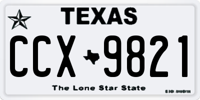 TX license plate CCX9821