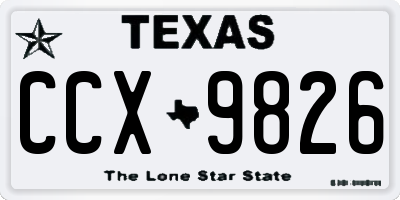TX license plate CCX9826