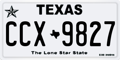 TX license plate CCX9827