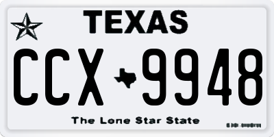 TX license plate CCX9948