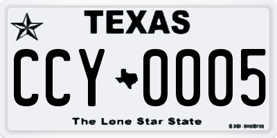 TX license plate CCY0005