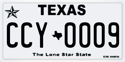 TX license plate CCY0009