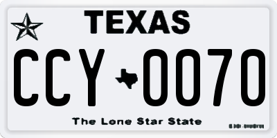 TX license plate CCY0070