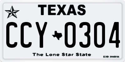 TX license plate CCY0304