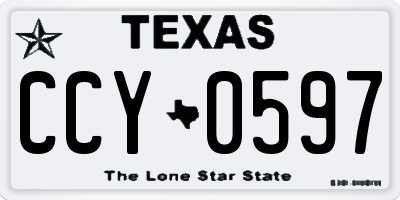 TX license plate CCY0597