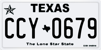 TX license plate CCY0679