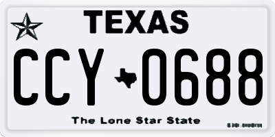 TX license plate CCY0688