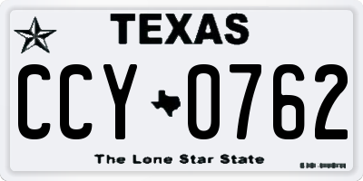 TX license plate CCY0762