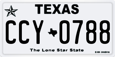 TX license plate CCY0788