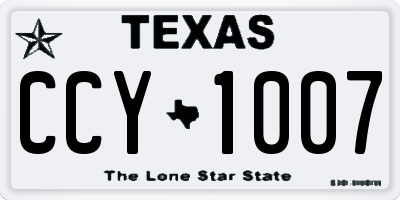 TX license plate CCY1007