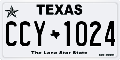 TX license plate CCY1024