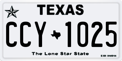 TX license plate CCY1025