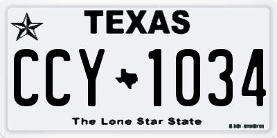TX license plate CCY1034