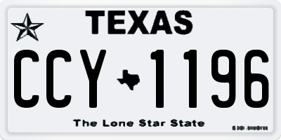 TX license plate CCY1196