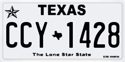 TX license plate CCY1428