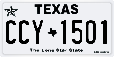 TX license plate CCY1501