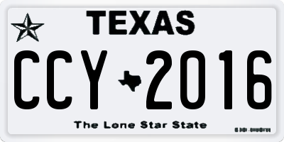 TX license plate CCY2016