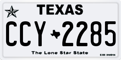 TX license plate CCY2285