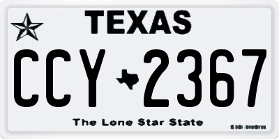 TX license plate CCY2367