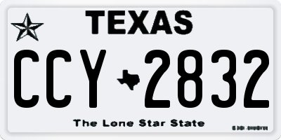 TX license plate CCY2832