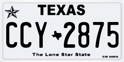 TX license plate CCY2875