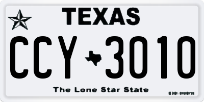TX license plate CCY3010