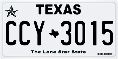 TX license plate CCY3015