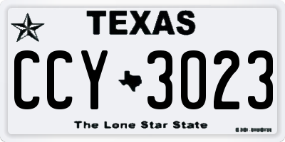 TX license plate CCY3023