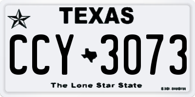 TX license plate CCY3073