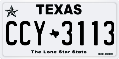 TX license plate CCY3113