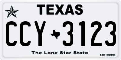 TX license plate CCY3123