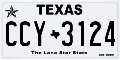 TX license plate CCY3124