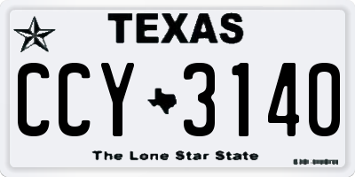 TX license plate CCY3140