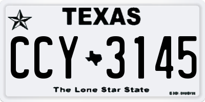 TX license plate CCY3145