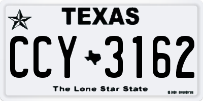 TX license plate CCY3162