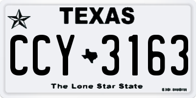 TX license plate CCY3163