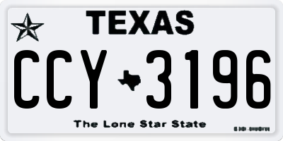 TX license plate CCY3196