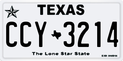 TX license plate CCY3214