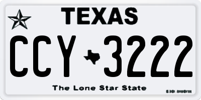 TX license plate CCY3222
