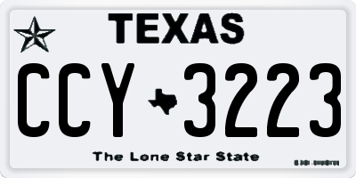 TX license plate CCY3223