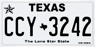 TX license plate CCY3242