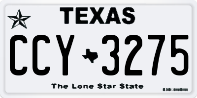 TX license plate CCY3275